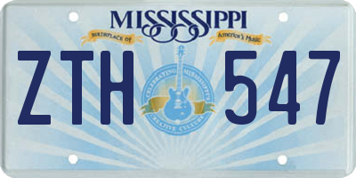 MS license plate ZTH547
