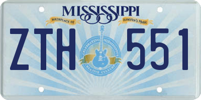 MS license plate ZTH551