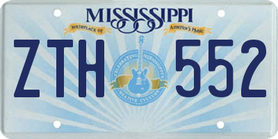 MS license plate ZTH552