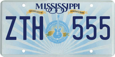 MS license plate ZTH555