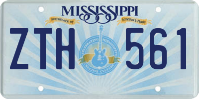 MS license plate ZTH561