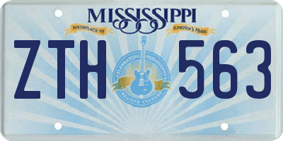 MS license plate ZTH563