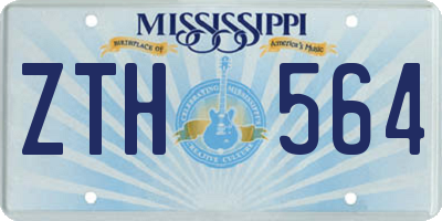 MS license plate ZTH564