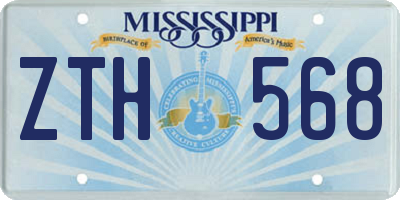 MS license plate ZTH568
