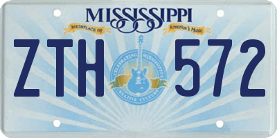 MS license plate ZTH572