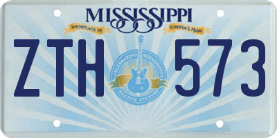 MS license plate ZTH573