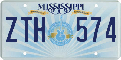 MS license plate ZTH574