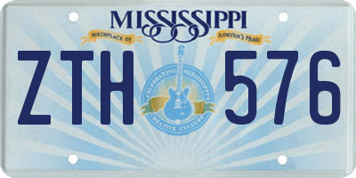 MS license plate ZTH576