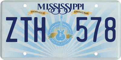 MS license plate ZTH578