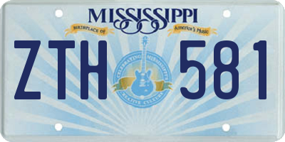 MS license plate ZTH581