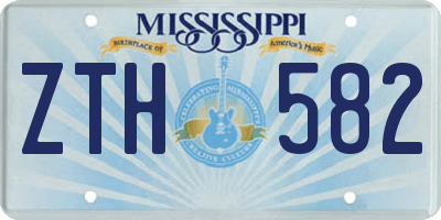 MS license plate ZTH582