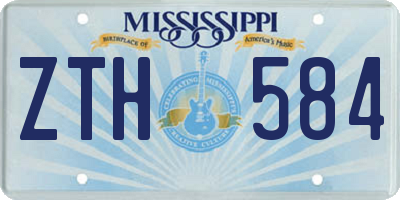 MS license plate ZTH584