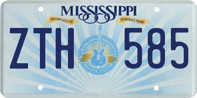 MS license plate ZTH585