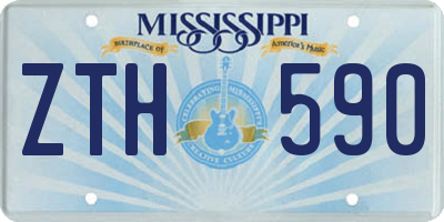 MS license plate ZTH590