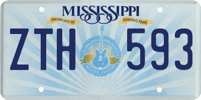 MS license plate ZTH593