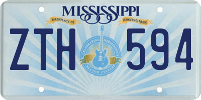 MS license plate ZTH594