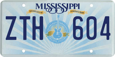 MS license plate ZTH604