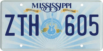 MS license plate ZTH605