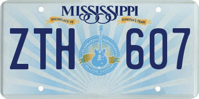 MS license plate ZTH607