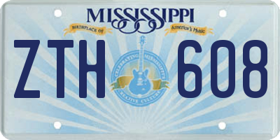 MS license plate ZTH608