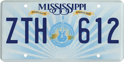 MS license plate ZTH612