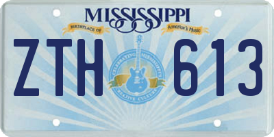 MS license plate ZTH613