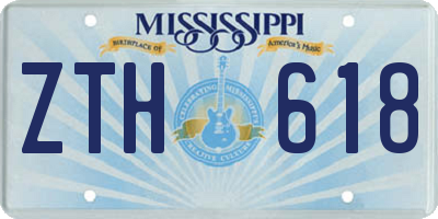 MS license plate ZTH618