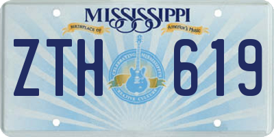 MS license plate ZTH619
