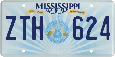 MS license plate ZTH624
