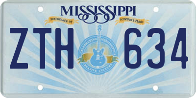 MS license plate ZTH634