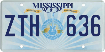 MS license plate ZTH636
