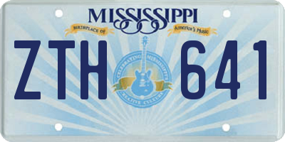 MS license plate ZTH641