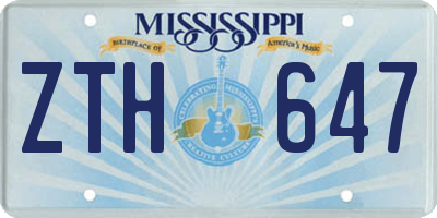 MS license plate ZTH647