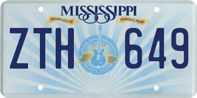 MS license plate ZTH649