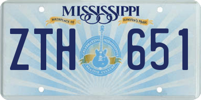 MS license plate ZTH651