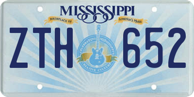 MS license plate ZTH652