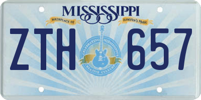 MS license plate ZTH657