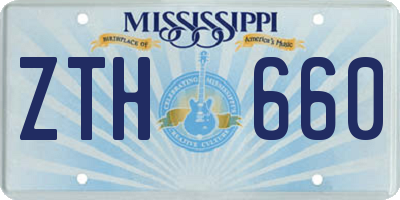 MS license plate ZTH660