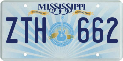MS license plate ZTH662