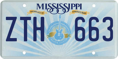 MS license plate ZTH663
