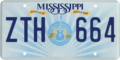 MS license plate ZTH664