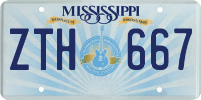 MS license plate ZTH667