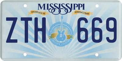 MS license plate ZTH669