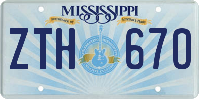 MS license plate ZTH670
