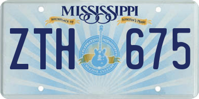 MS license plate ZTH675