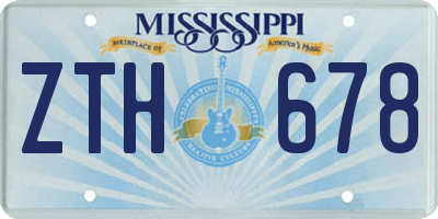 MS license plate ZTH678