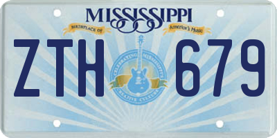 MS license plate ZTH679