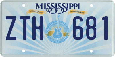 MS license plate ZTH681