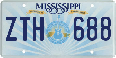 MS license plate ZTH688