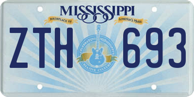 MS license plate ZTH693